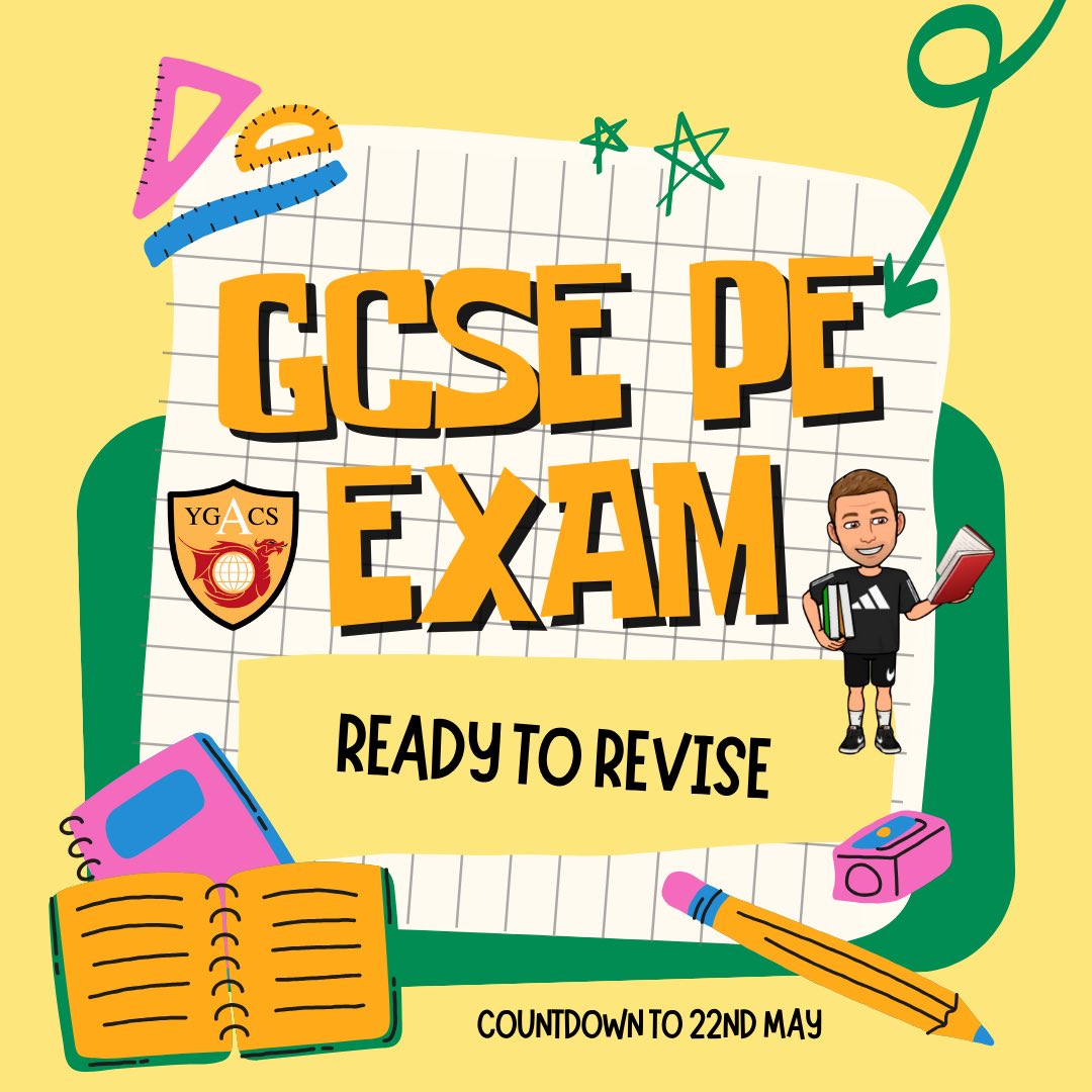 🚨GCSE PE LEARNERS🚨 ‼️42 School Days until your exam‼️ Don’t keep putting off your prep ✅ Handy resources to be issued to all that attend ✅ Applied techniques backed by research in cognitive science ✅ Useful and transferable across all subjects Don’t miss it!