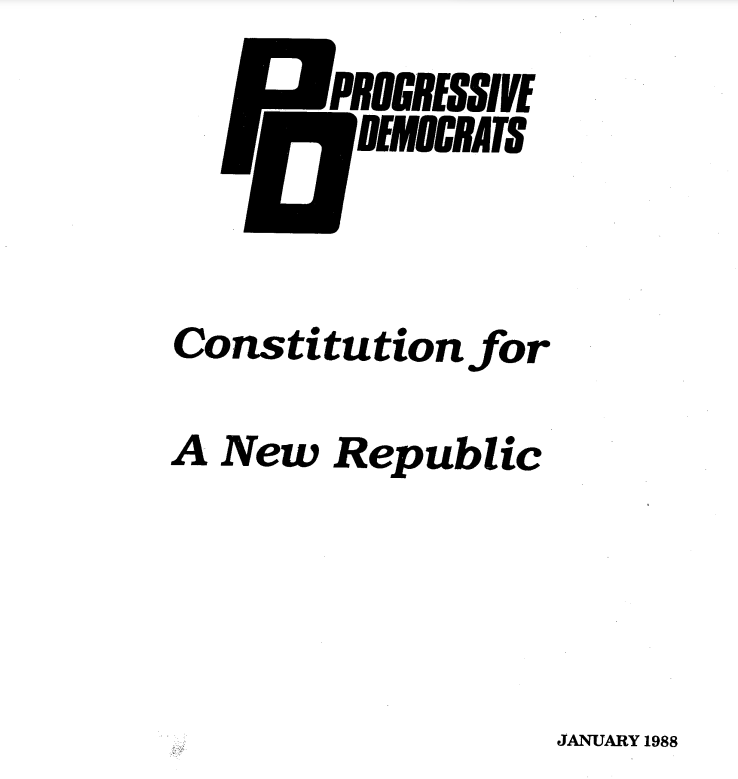 In 1987, Michael McDowell with help from Gerard Hogan wrote a document titled:

"Progressive Democrats: Constitution for a New Republic"

McDowell proposed removing the words 'mother' and 'woman' from the Irish constitution entirely  🤷‍♂️

I suppose that's irony for you  🤣