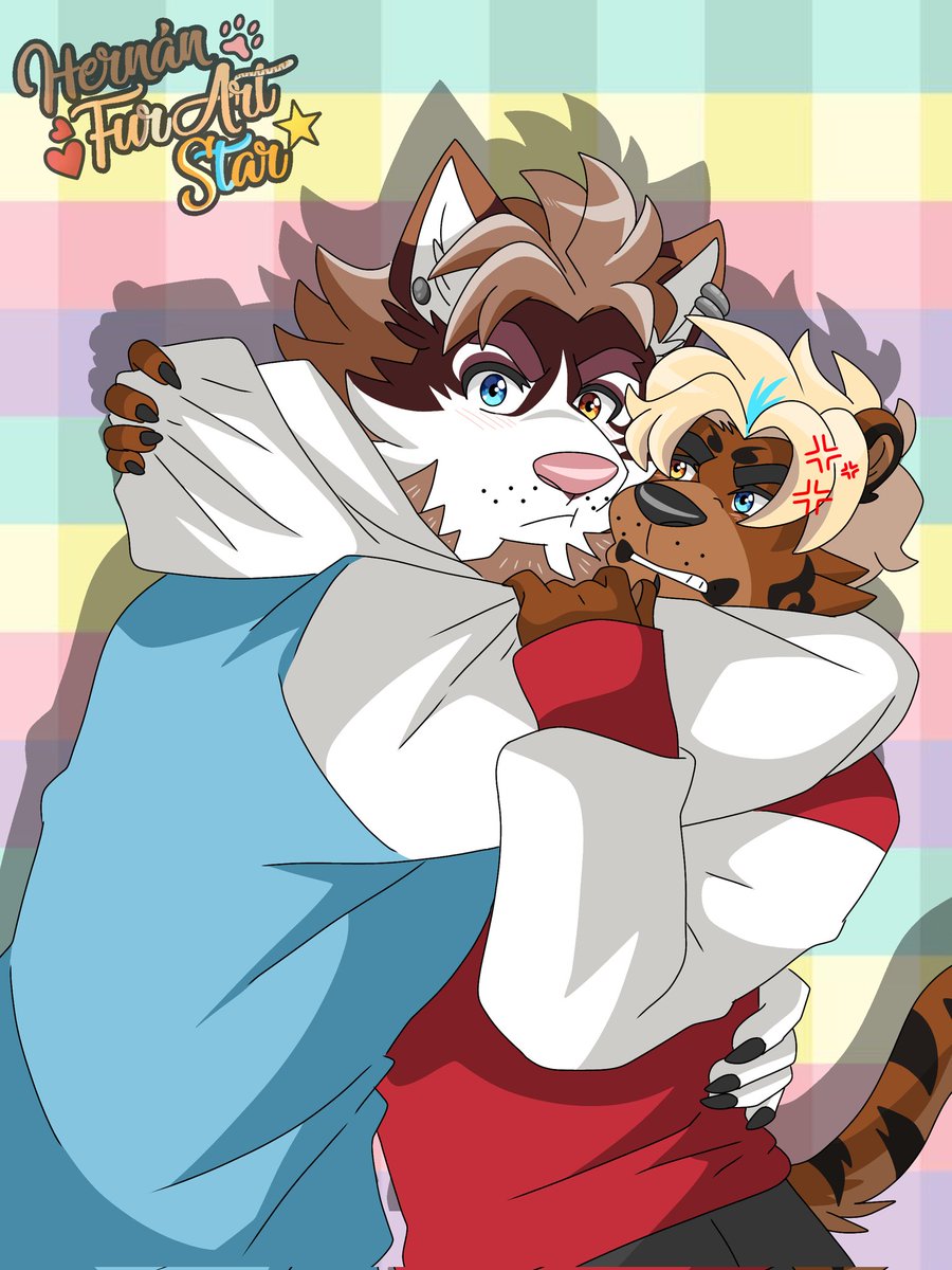 hernan_star's tweet photo. Están hechos el uno para el otro aunque....Omar se molesta mucho por el afecto de Yukina jaja 🐻💖🐶

#Omar #Yukina #TigerBear #SiberianHusky #furryfandom #furryaiart https://t.co/z8mES6qBcG