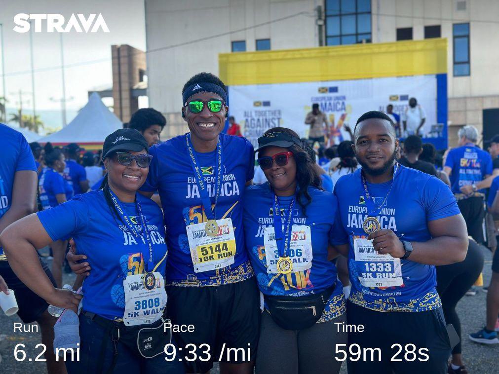 Another worthy cause supported! The ⁦@EUinJamaica⁩ 5k/10k run #AllTogetherAgainstCrimeAndViolence for several schools in #Downtown #Kingston including Holy Family Primary and Infant School with upgrades and equipment. #werunjamaica #pacersrunning #onelove #NeverYield