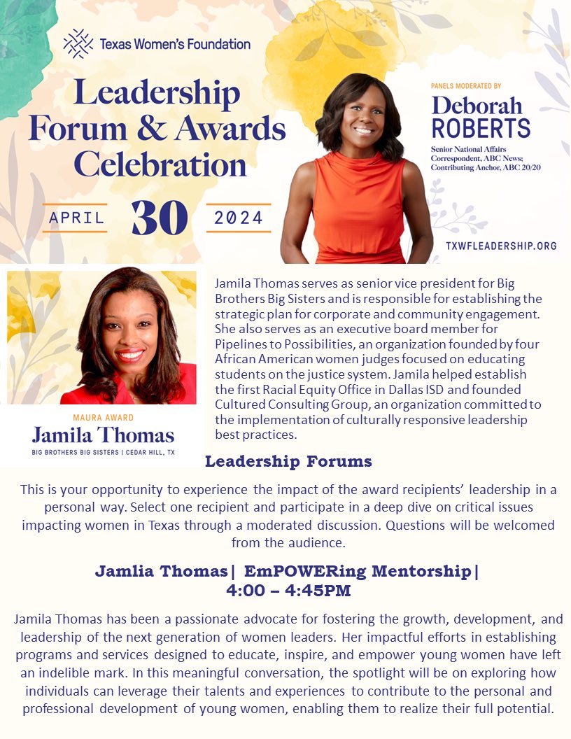 JamilaCThomas's tweet photo. Humbled to be one of @texaswomensfdn 2024 Maura Women Helping Women Award Recipients. 
Come celebrate deserving women across the state who are advancing the lives of other women in their communities.
https://t.co/5JWcCquRNX  #strongwomenbetterworld https://t.co/q9TQShcZYX