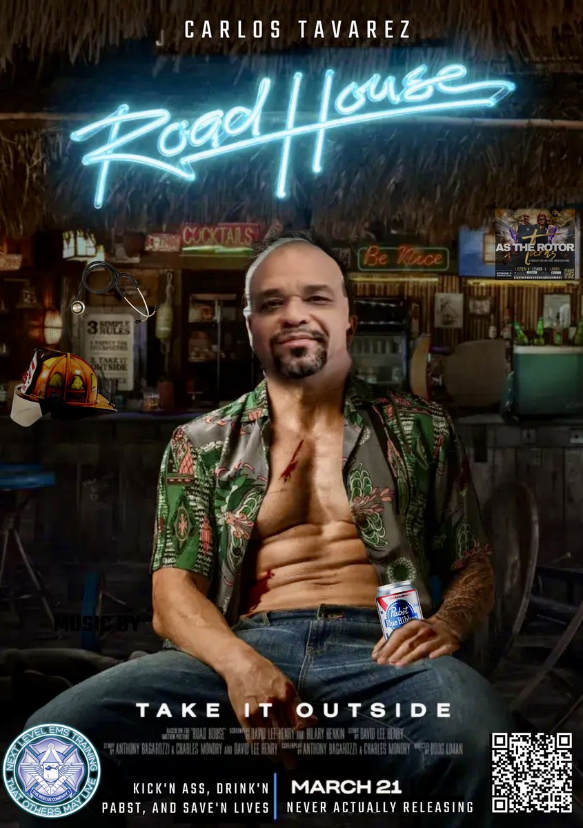 TheRescueCo1's tweet photo. C’mon…tell us Carlos wouldn’t make a great Dalton. #alwaysremembertobenice #sundayfunday #roadhouse #soothersmaylive #ems https://t.co/8PmymkqOwL https://t.co/L7KKDkNPcJ