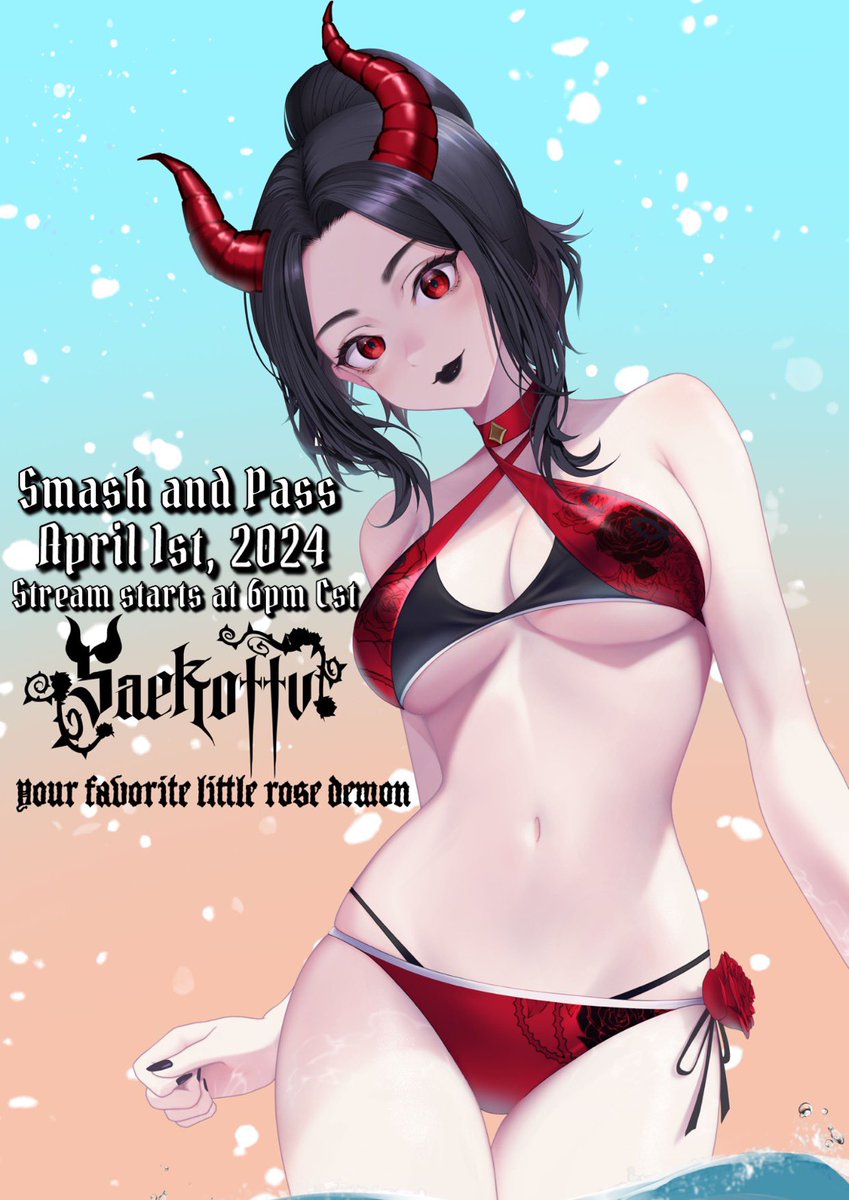 SaeRoseVt's tweet photo. I think it’s my time to finally make you all mine 🥀🖤 I’m hosting a smash and pass! Anyone and everyone feel free to drop your models/pngs below!
Deadline: April 1st, 2024 at 3pm (stream starts at 6pm)
Pls retweet!!🖤
#VtuberDebut #VTuberEN #smashandpass #VtuberUprisings https://t.co/0UGcbFEcWC
