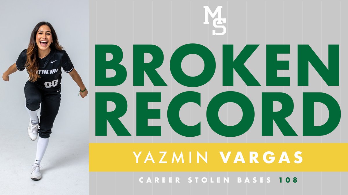 With that steal, Yazmin Vargas has surpassed Abi Corbett for the Missouri Southern All-Time Stolen Bases record with 108 stolen bases in 159 games played which is 54 games faster than Corbett’s 107 in 2018! 
Congratulations Yazmin on making Lion history 🦁