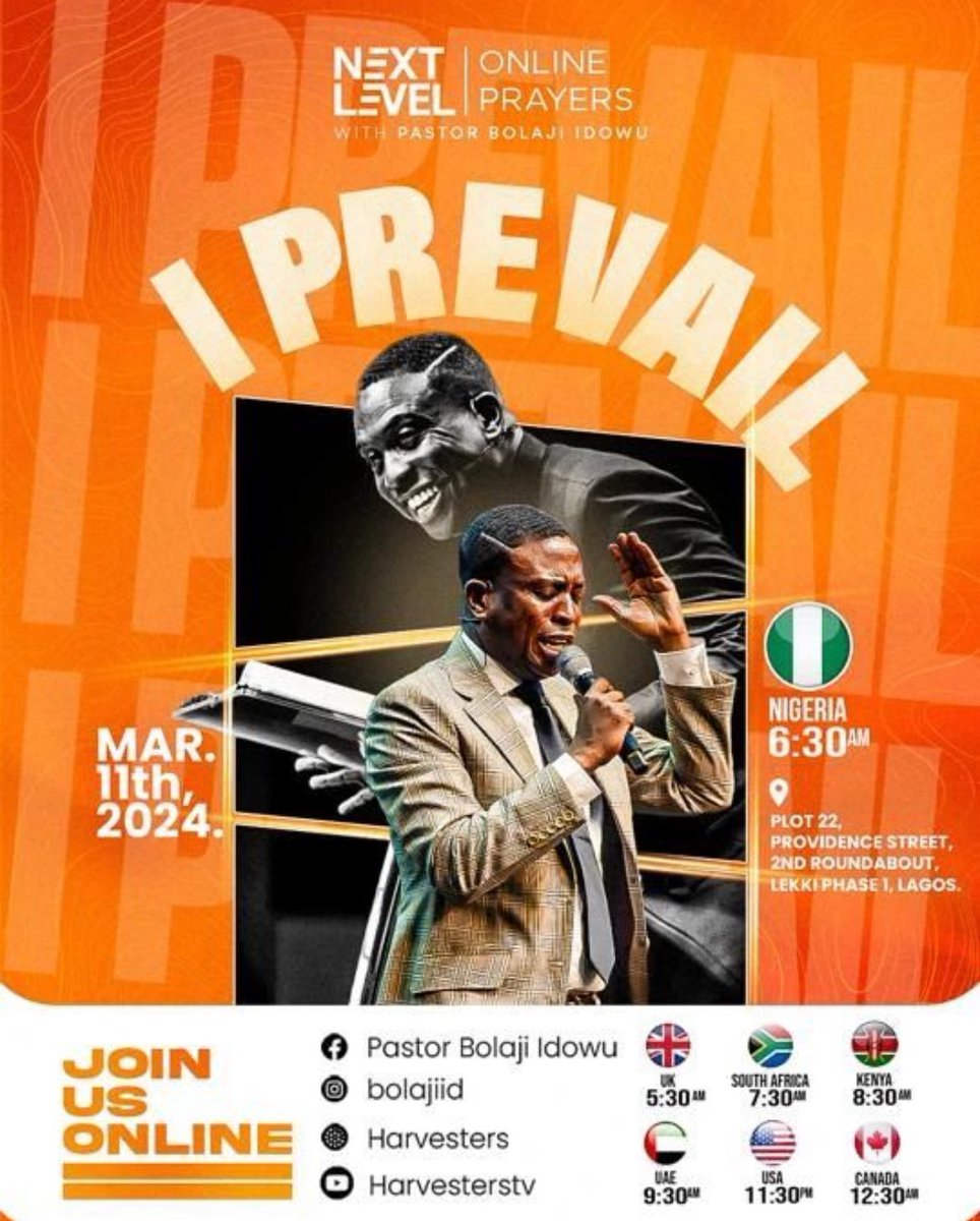 UncleGeeOfZion's tweet image. This week on #NLP 🚨🚨🚨

Join us Online/On-site ✅

Invite your friends &amp;amp; family 👍

#IPrevail
#Monday
#March11th
#WordBasedPrayers
#PropheticPrayers
#NextLevelPrayers 
#NLPWithPastorBolaji