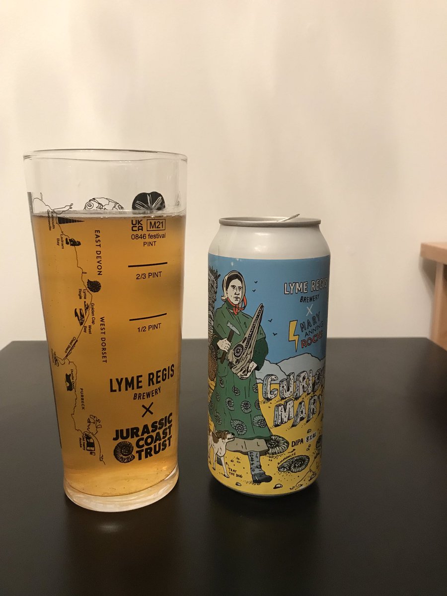 Close to #International_Womens_Day , OTD in 1847, Mary Anning died so, having this in celebration…!! @LymeRegisBrew @jurassic_coast @MaryAnningRocks 🍻