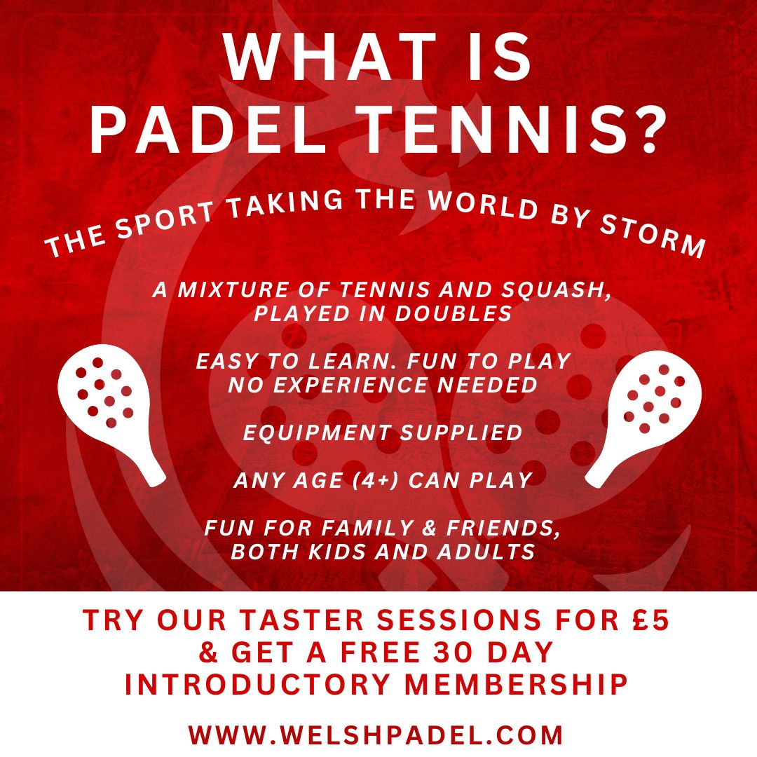 welshpadel's tweet image. Padel Tennis (known as Padel) is the sport taking the world by storm.
Ever growing in popularity and it's easy to see why!

Find out what it's all about at one of our taster sessions for just £5!
buff.ly/3vHIngN

#welshpadel #padel #padeltennis #padelcoaching #padelcourts