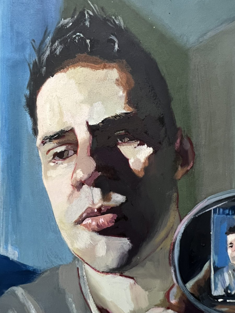 First self portrait of 2024…. Go to my Instagram page to read more on the piece #artist #gibraltar #selfie #selfportrait #art