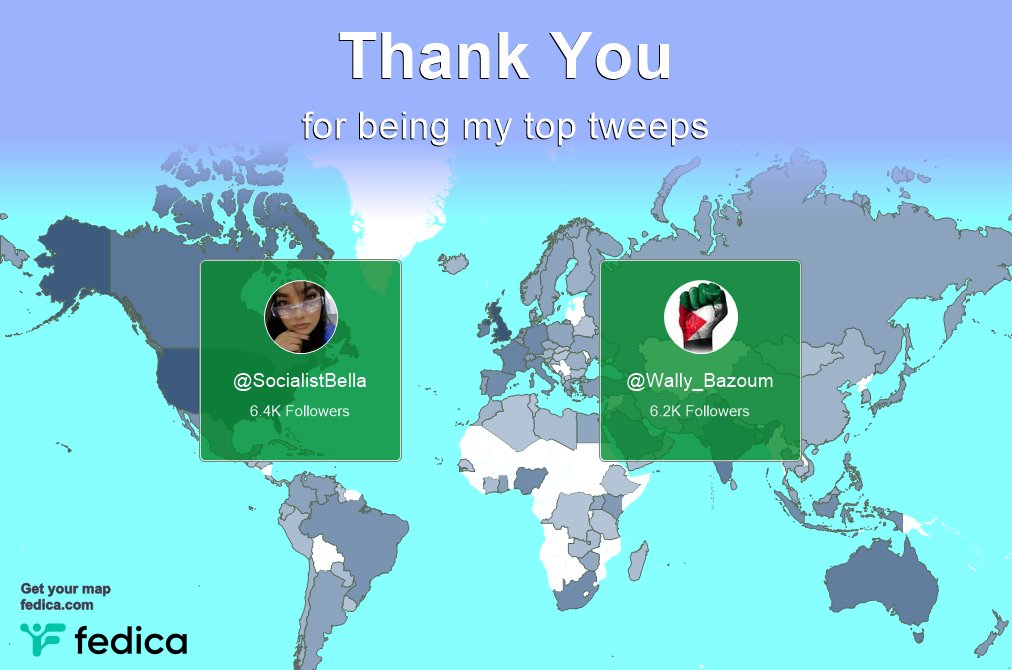 Special thanks to my top new tweeps this week <a href="/SocialistBella/">💐🍂🍁Socialist🍁🍂💐</a>, <a href="/Wally_Bazoum/">The Dude Says No To Genocide ✊🏽</a>