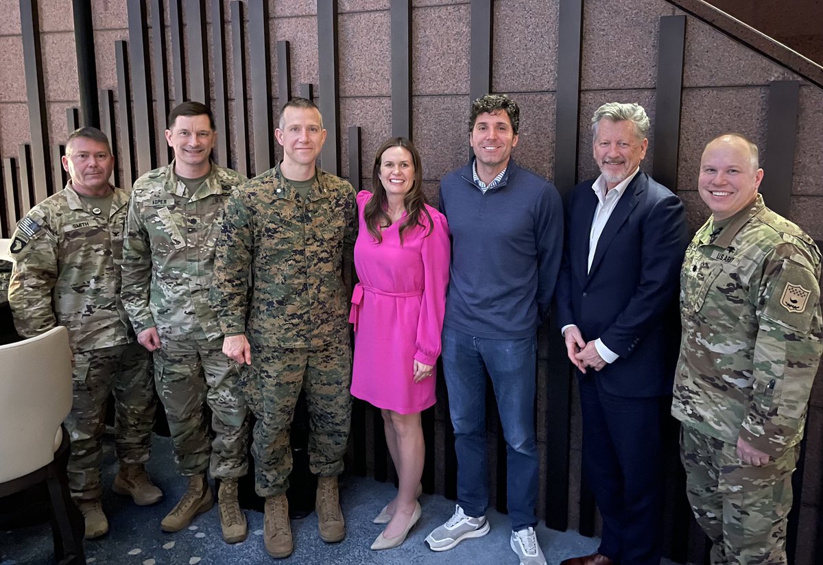 After over 20 hours of travel time and a 15 hour workday she still took time to visit with service members, not because she had to but because she wanted to and genuinely cares.  Governor <a href="/SarahHuckabee/">Sarah Huckabee Sanders</a> is the real deal and she is the best!