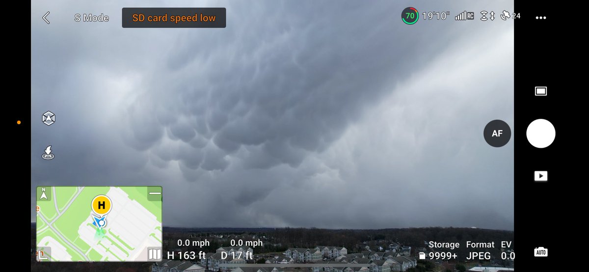 Have the drone up in the air currently. The Mammatus off of this snow squall moving through Skippack is insane.