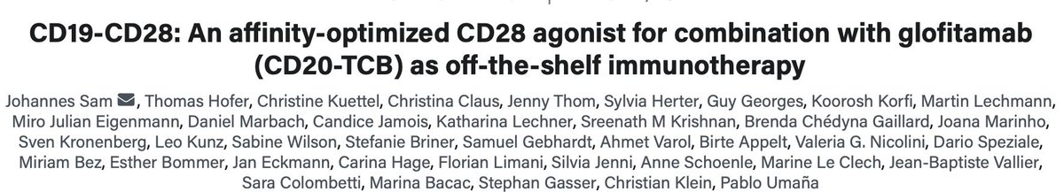 Fascinating to see how the co-stim story in #bispecifics wlll play out. Thx to the study team and my team @petermaccc for helping us dose the first humans with this molecule bit.ly/438B2nm and to run the 41bbL englumafusp trial along side it. @bloodjournal #ymsm