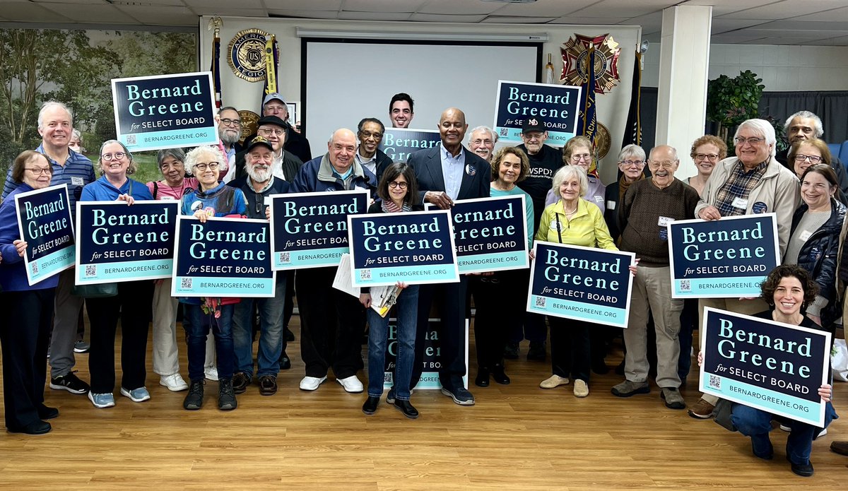 PaulJWarren's tweet photo. Great Re-election Campaign Kickoff for @SelectGreene today. Brookline needs Bernard’s experience and continued leadership on the Select Board. https://t.co/igEZ812mTm