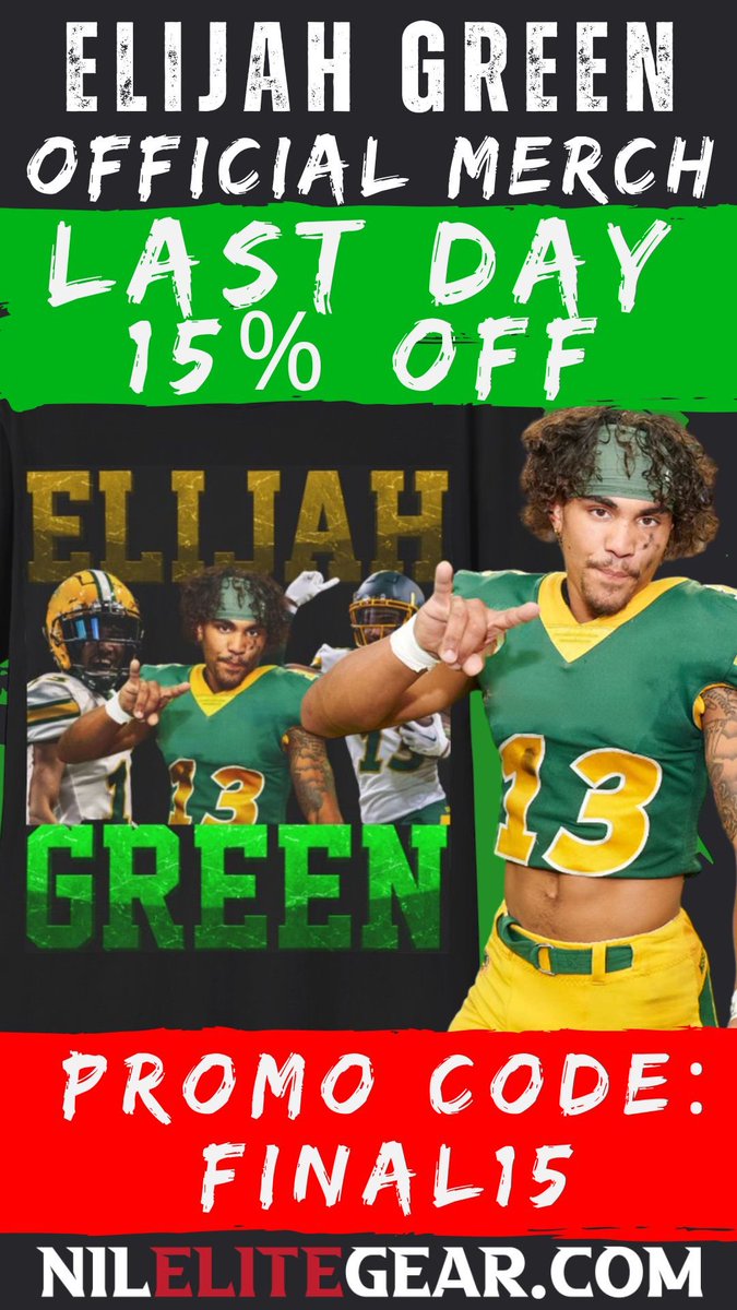 Last day the store is open, grab your game day gear before it’s too late‼️
Huge thank you to all of those who continue to support me 🤩

nilelitegear.com/collections/el…