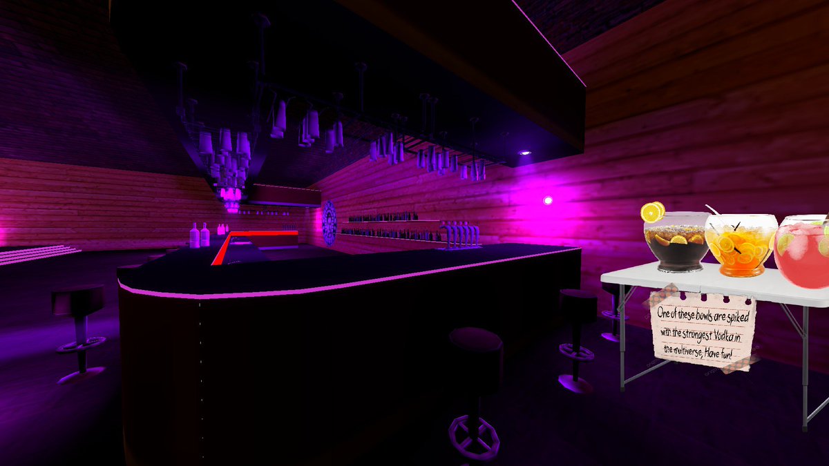 sensational46's tweet photo. #PARODYTWTPROMNIGHT [ADDON EVENT]
*It appears a small table with some punch bowls on top has appeared next to the bar!* https://t.co/aKvUABR8ba