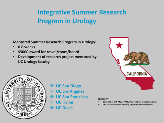 Come join us: Paid summer research opportunity for MS1 students interested in urology but who do not have a home institution. Apply now!