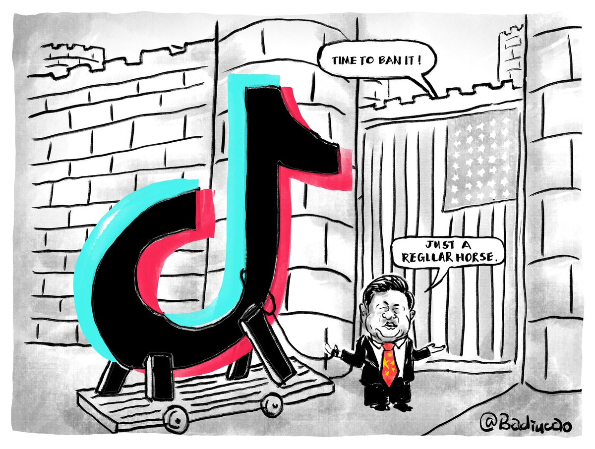 My cartoon on TikTok Ban in USA Published with today‘s @theage & @smh