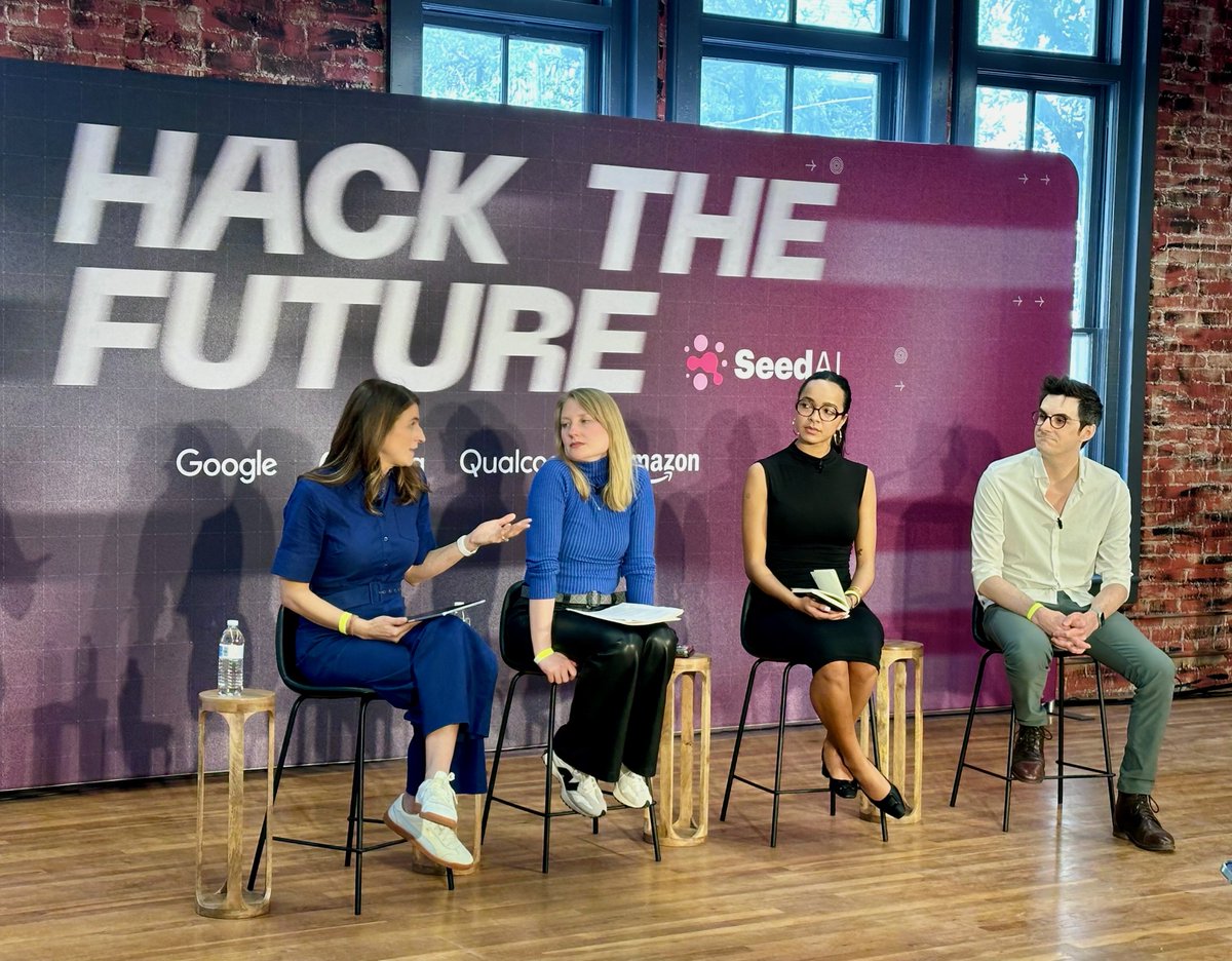 I feel 10x smarter and more optimistic about our AI-enabled future after spending an hour with @Polina_Zvya, @EQTYLab’s Ariana Fowler, and @m_bourgon. Thanks @SeedAIOrg for having us.