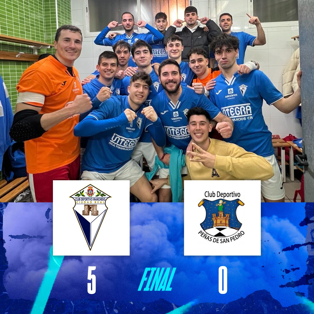 ⚽ ¡VICTORIAAAA!

🆚 C.D. Peñas de San Pedro

⚽ Borja Castellanos, Hugo González, Álvaro Sánchez, Ángel Villaseñor y Gol en P.P.

#AupaManchego 🔵⚪