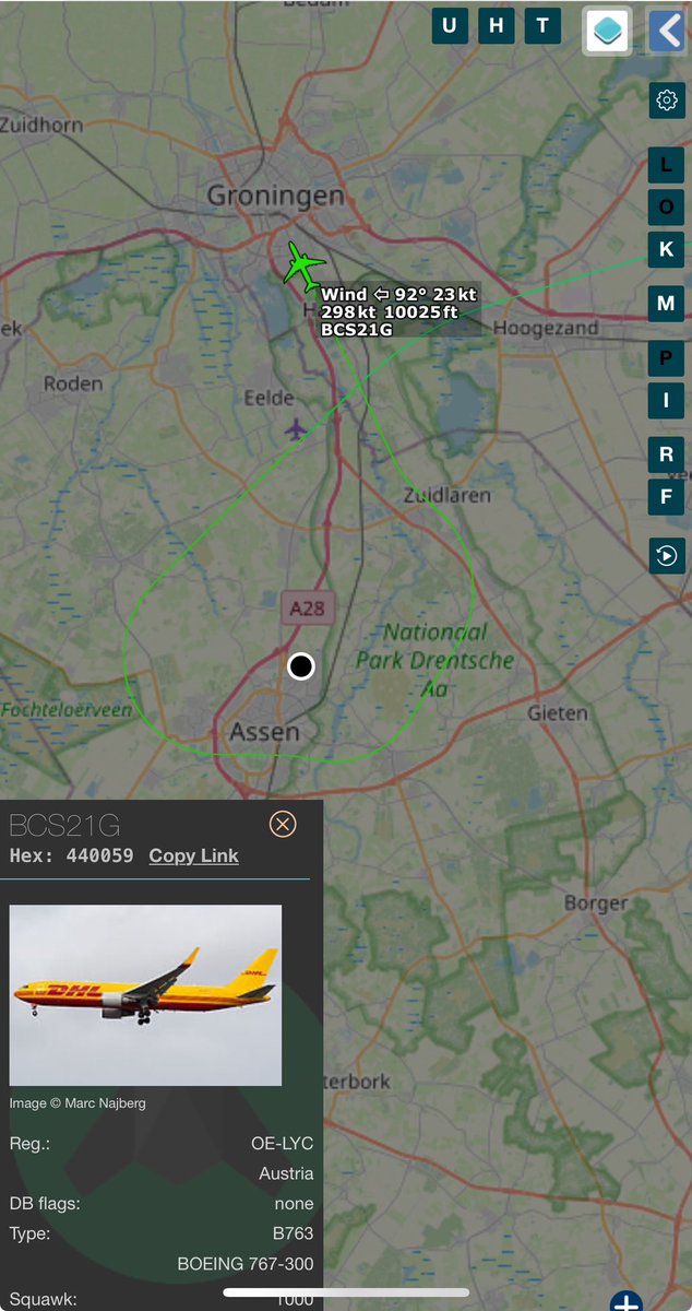 ruimtegruis's tweet photo. What’s going on with this #DHL flight? ✈️ #BCD21G #EHGG #Eelde #GRQ #hex440059 #OELYC https://t.co/GT8CHBROZV