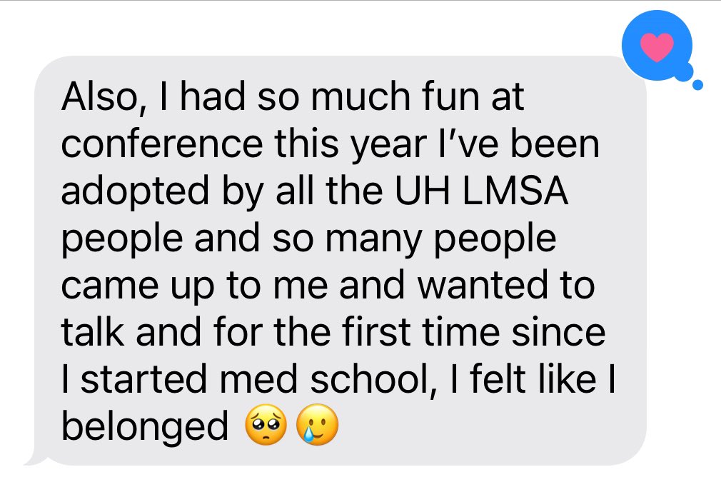 Text from my friend an mentee today after the @lmsa_southwest conference. Representation matters! #latinxmedicine @LmsaNational @NHMAmd