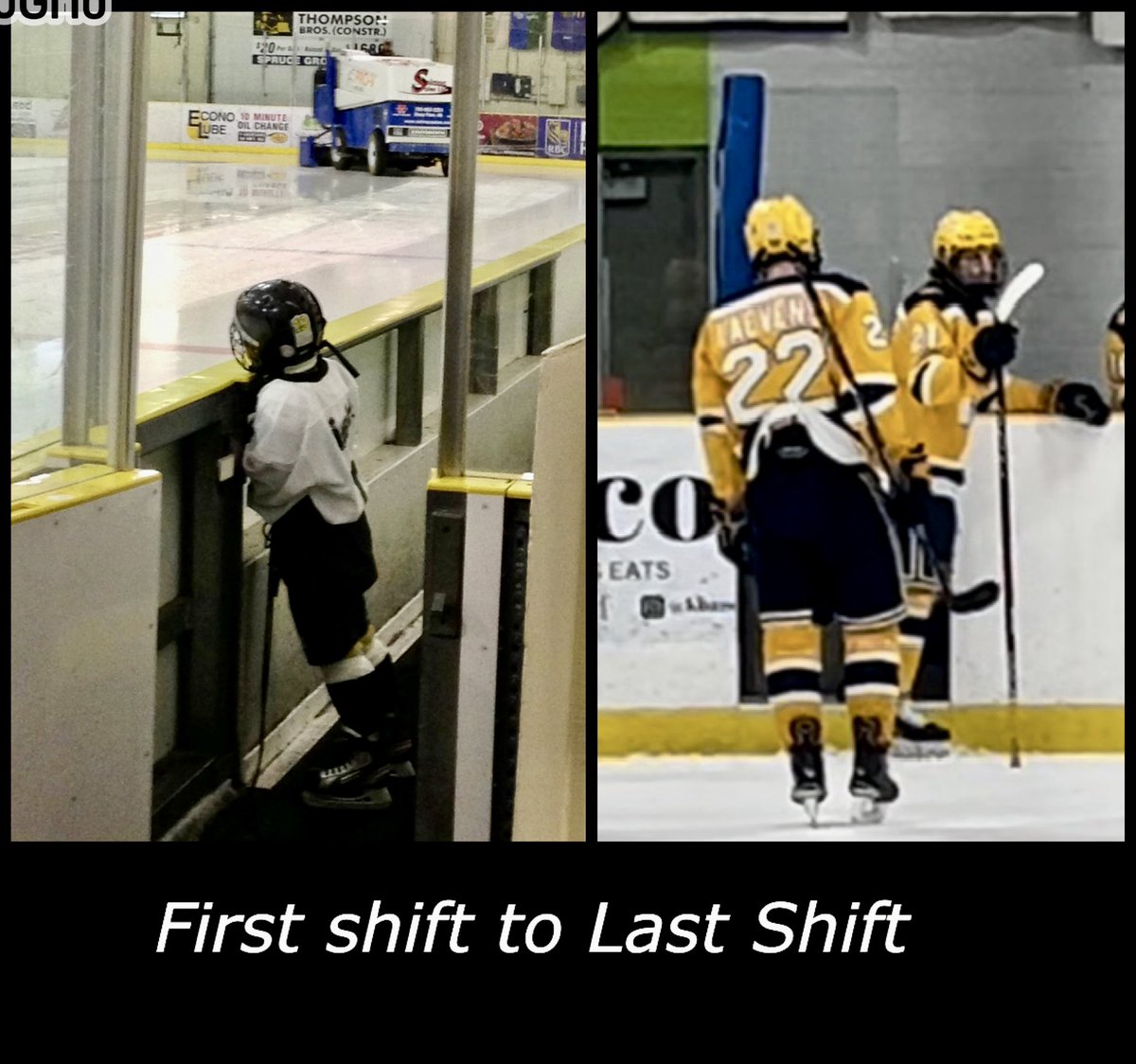 CamLaevens's tweet photo. Well that happened quick! Feels like I just took a pic of Casey waiting for his first ever minor hockey league game & today I took a pic of him leaving the ice for his last minor hockey league game! #PacSaints #STARaiders https://t.co/9czJlL9Z69