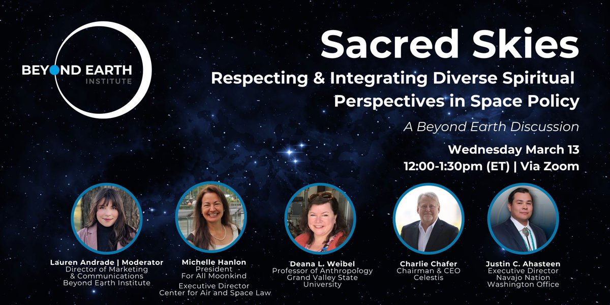 Wednesday, March 13 starting at noon US eastern: We are over-the-Moon 😀 to share that our Executive Director, @hanlonesq will be join a virtual panel moderated by soon-to-be #AirAndSpaceLaw LLM grad Lauren Andrade. Register here: zurl.co/v8RZ #SpaceIsForEveryone