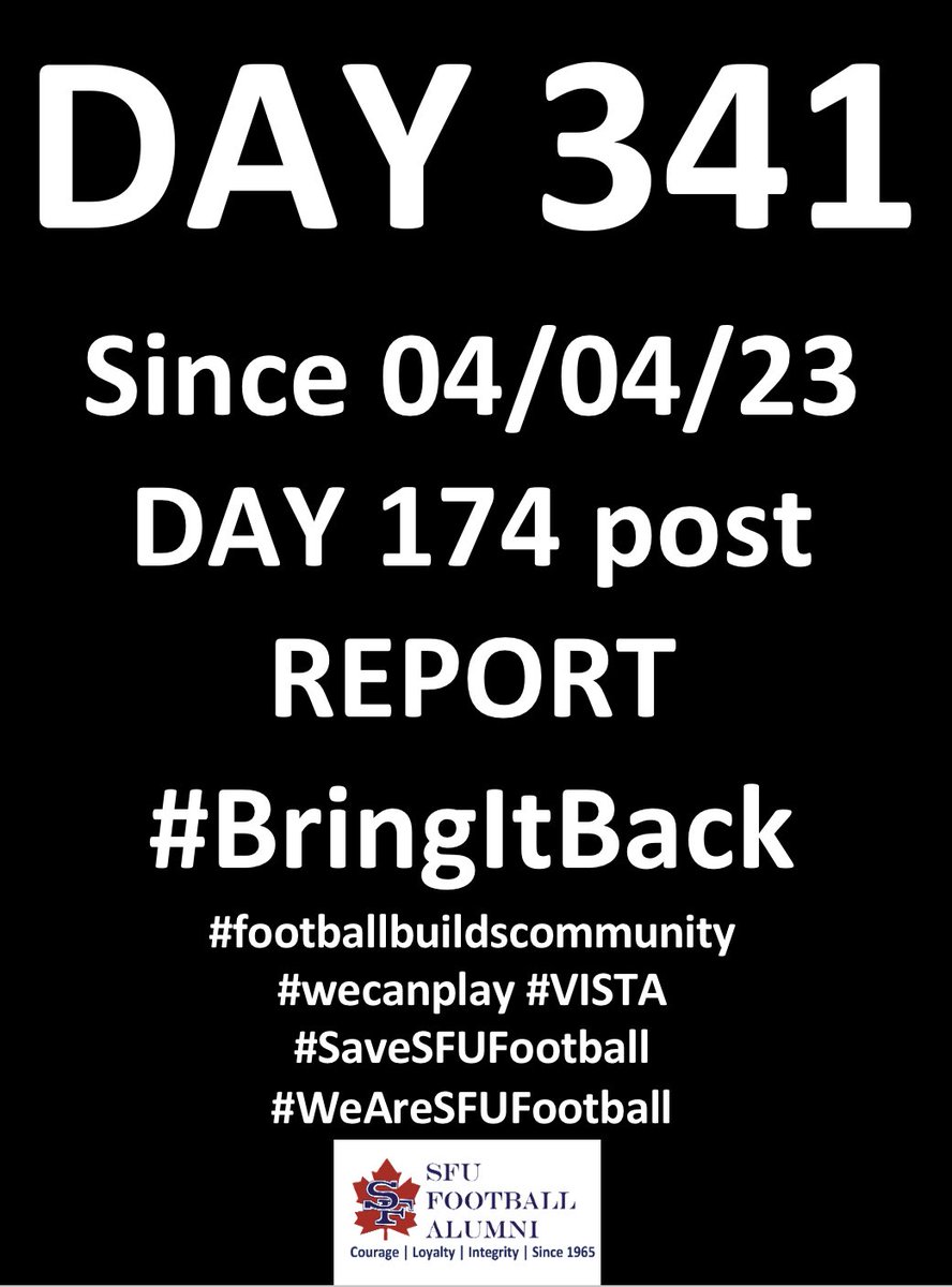 #BringItBack #footballbuildscommunity #wecanplay #VISTA #SaveSFUFootball 🇨🇦🏈 #WeAreSFUFootball