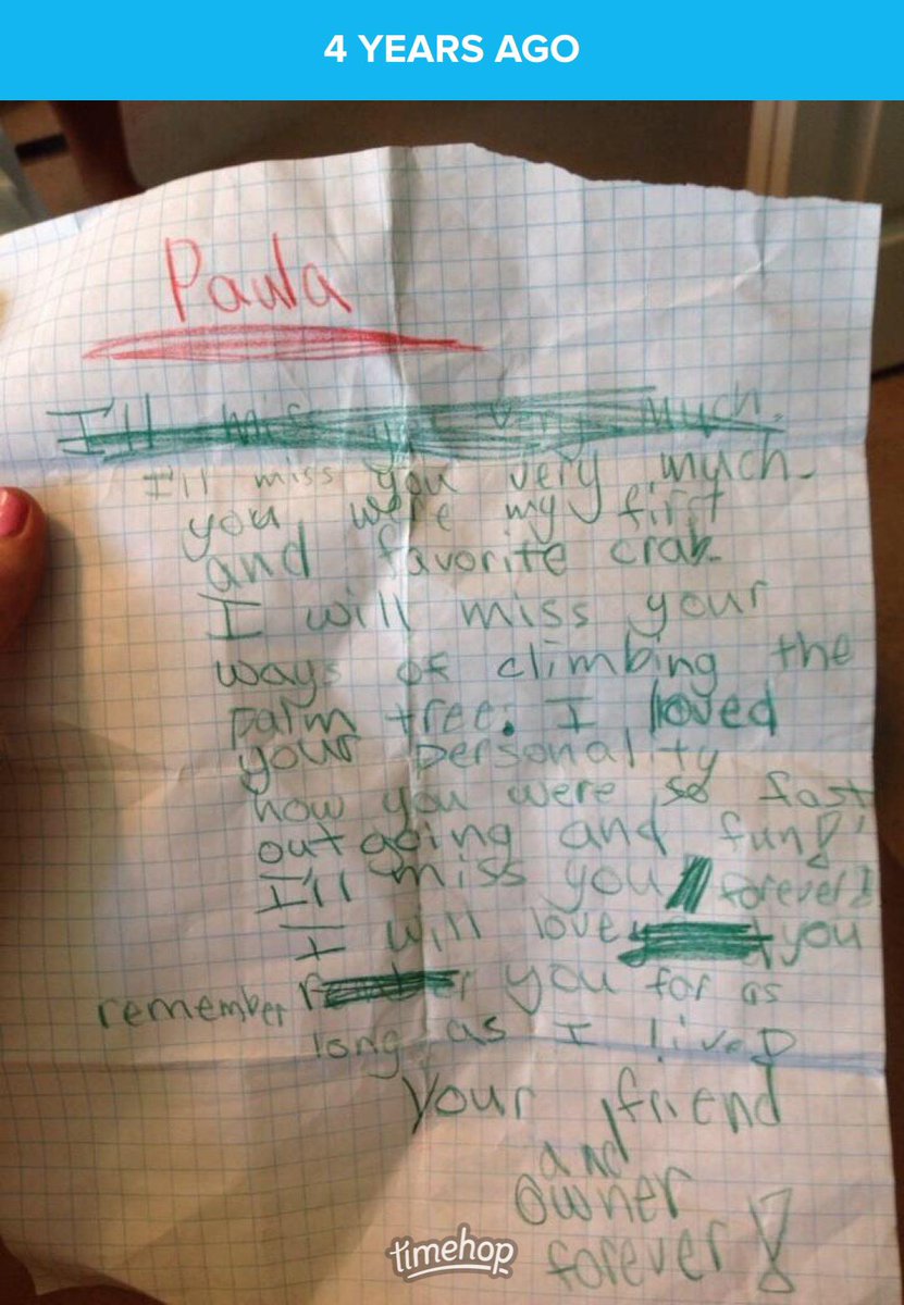 american_stream's tweet photo. If you ever think you have attachment issues just remember I wrote this about a hermit crab &amp; was so hysterical I couldn’t even be the one to read it at the burial https://t.co/yL4xXGfMAy