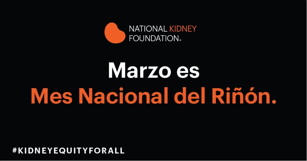 Marzo es el #MesNacionaldelRiñon . Visita kidney.org/es/espanol para ver los recursos en español del @nkf . Varios programas como NKF cares y NKF peers ya son bilingues. kidney.org/es/nkfcares @slanh @SENefrologia