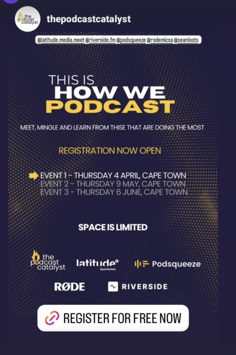 We are sponsoring an awesome Podcasting event and it is super cool to see @podsqueeze_app name next to other leading companies in the industry like @rodemics and @RiversidedotFM 😍