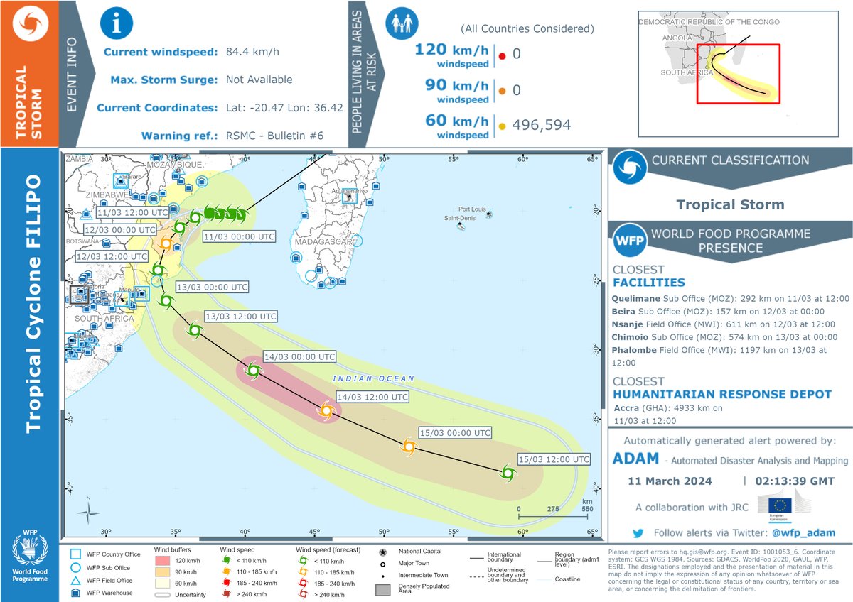 Tropical Cyclone FILIPO-24. Warning n.6 - Population Estim.: bit.ly/43ai3Zw