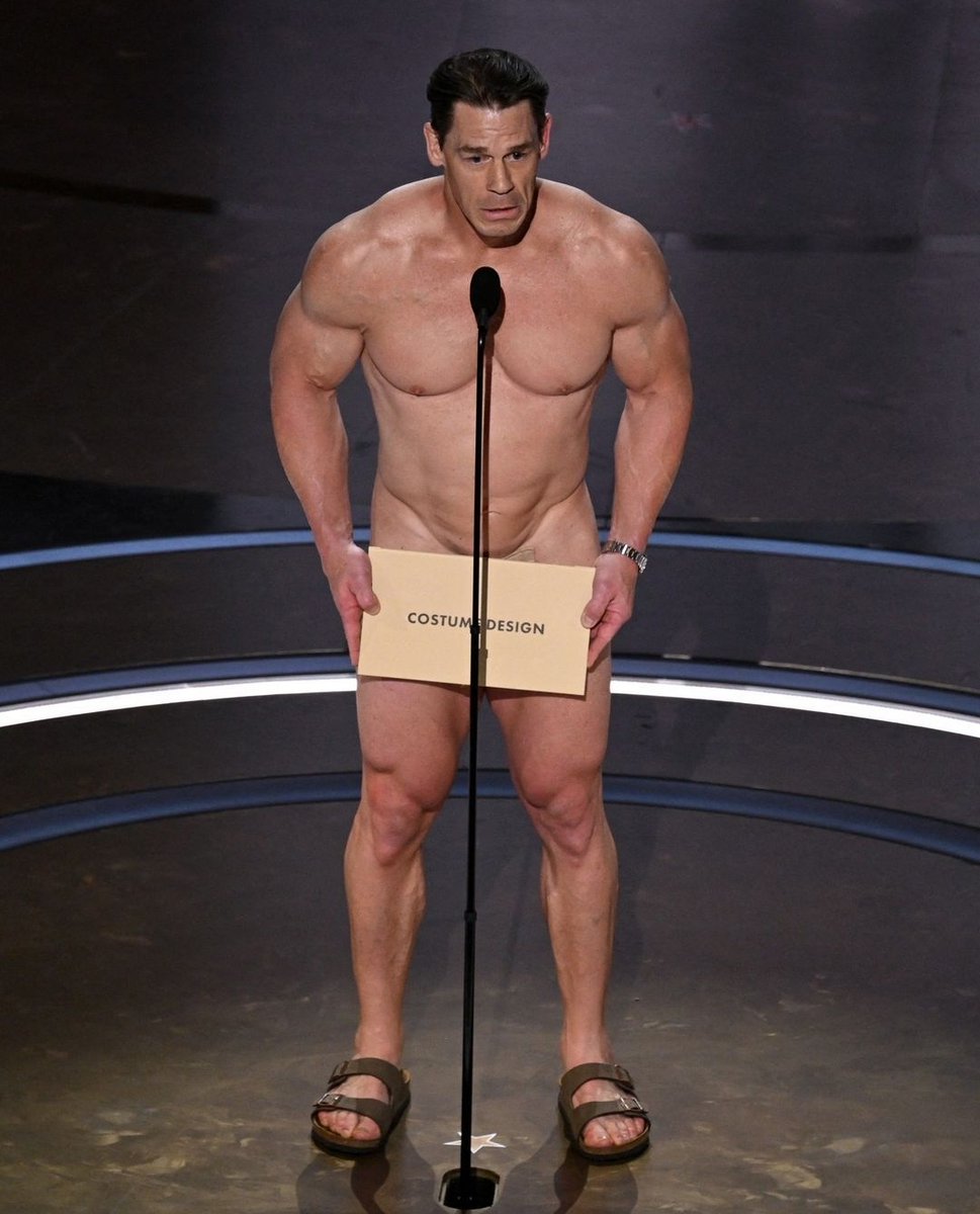 A day when everyone could see @JohnCena, a little too much of him maybe. This is one way to present the Best Costume Design #Oscars #JohnCena #Oscars2024 #AcademyAwards