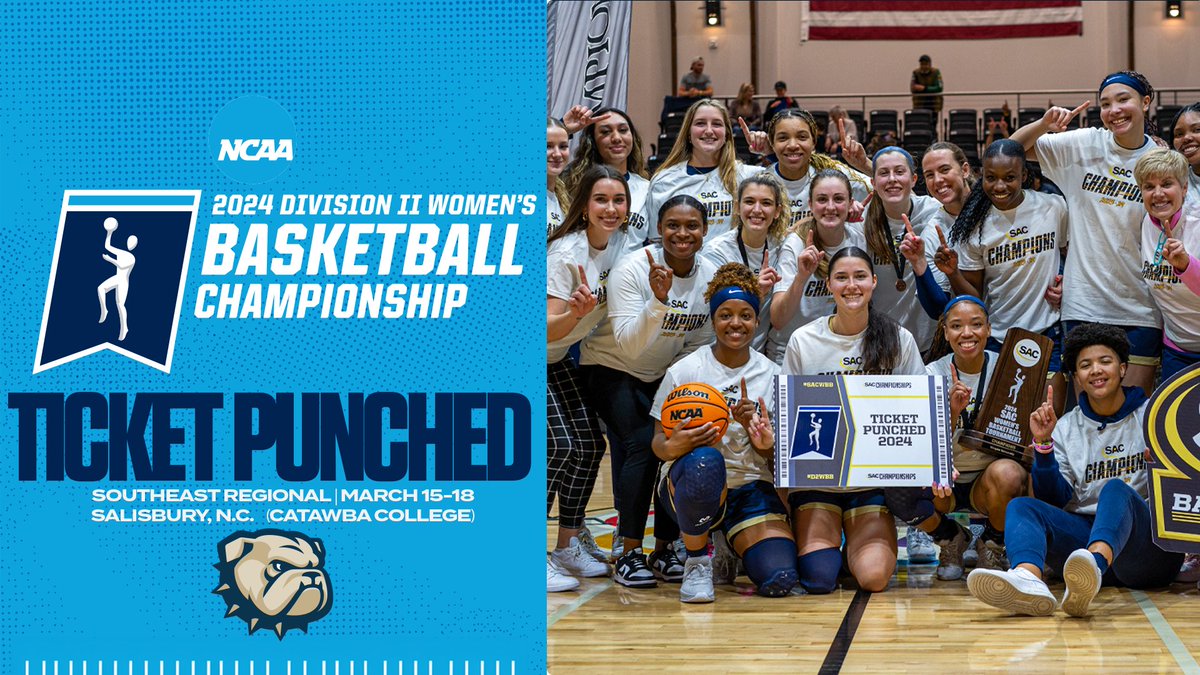 Wingate Bulldogs (@wu_bulldogs) on Twitter photo ๐๏ธ TICKET PUNCHED ๐๏ธ
<a href="/WingateWBB/">Wingate WBB</a> is the number 3 seed in the NCAA Southeast Regional! 'Dogs face Anderson Friday at noon in Salisbury!
21st NCAA Tourney bid; 11th in the last 13 seasons!
Story | shorturl.at/fqGNP
#OneDog ๐๏ธ TICKET PUNCHED ๐๏ธ
<a href="/WingateWBB/">Wingate WBB</a> is the number 3 seed in the NCAA Southeast Regional! 'Dogs face Anderson Friday at noon in Salisbury!
21st NCAA Tourney bid; 11th in the last 13 seasons!
Story | shorturl.at/fqGNP
#OneDog