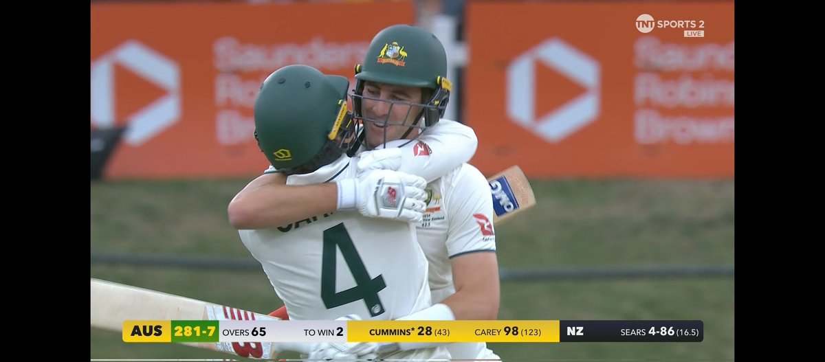 Australia won by 3 wickets and completed the series white wash over their bunnies- Newzealand.

Alex Carey's blinder and Patrick James Cummins resilience made it happen for the team!

The Clutch, The champion,The Greatest team of all time 🐐

#NZvsAUS #Australia #CricketTwitter