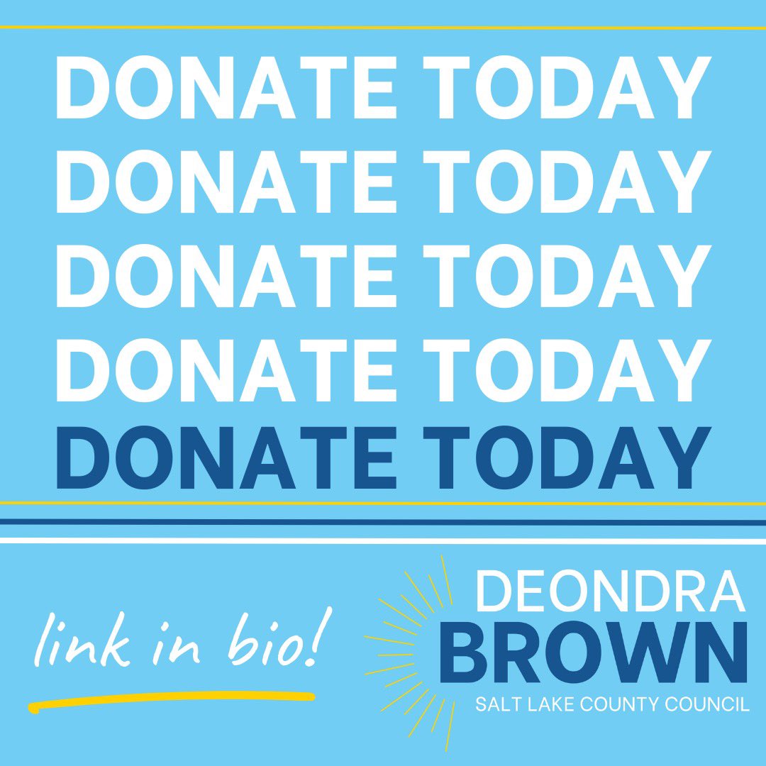 VoteDeondra's tweet photo. We are just a few weeks away from the Salt Lake County Convention! This at-large race is a critical one for our community and the direction of the Salt Lake County Council. Can I count on you to support my campaign? Head to this link: https://t.co/i4k7BiSdnv. https://t.co/1HduuLBSx6