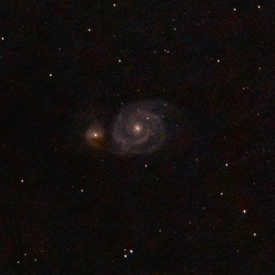 hosi_tori_ga's tweet image. M51　NGC5149
りょうけん座にある渦巻き銀河　子持ち銀河という呼び名が一般的です。
＃SW130P
#NikonD5300