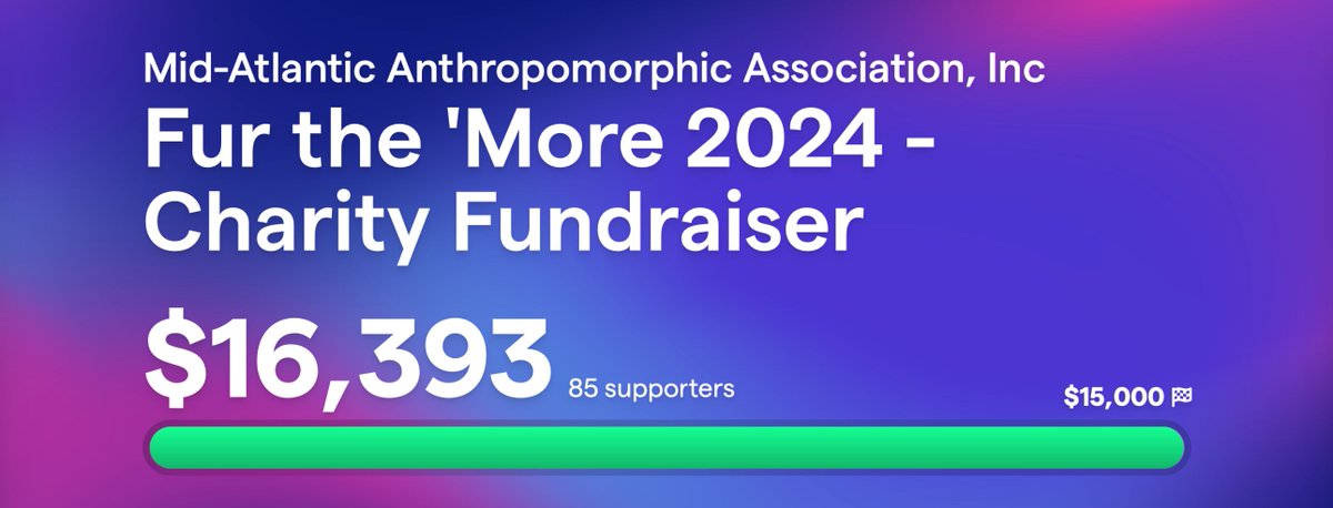FurtheMore's tweet photo. Thank you to everyone who came to Fur the 'More this weekend.  

1572 Attendees
333 Fursuiters on Parade
215 Fursuit Tags

$16, 393 raised for #thefrederickcenter https://t.co/tHx16n9x3P