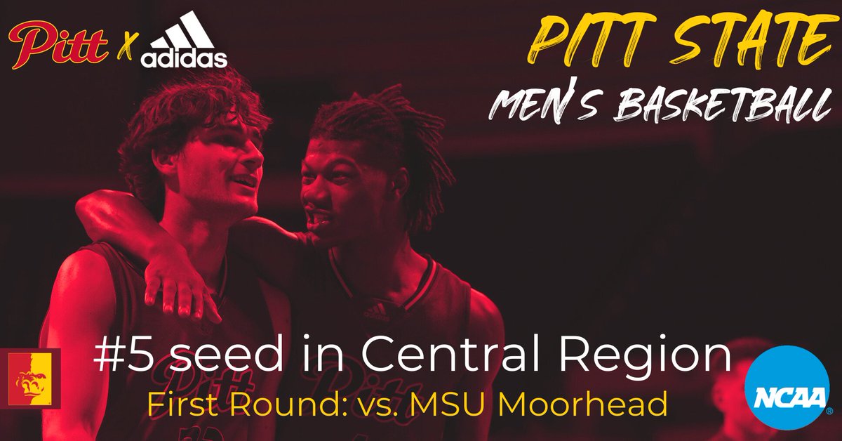 THE GORILLA MEN ARE IN‼️ Pitt State is headed to the national tournament for the first time since 2015, earning the #5 seed in the Central Region 🦍🏀 @GorillasMBB|@pittstate