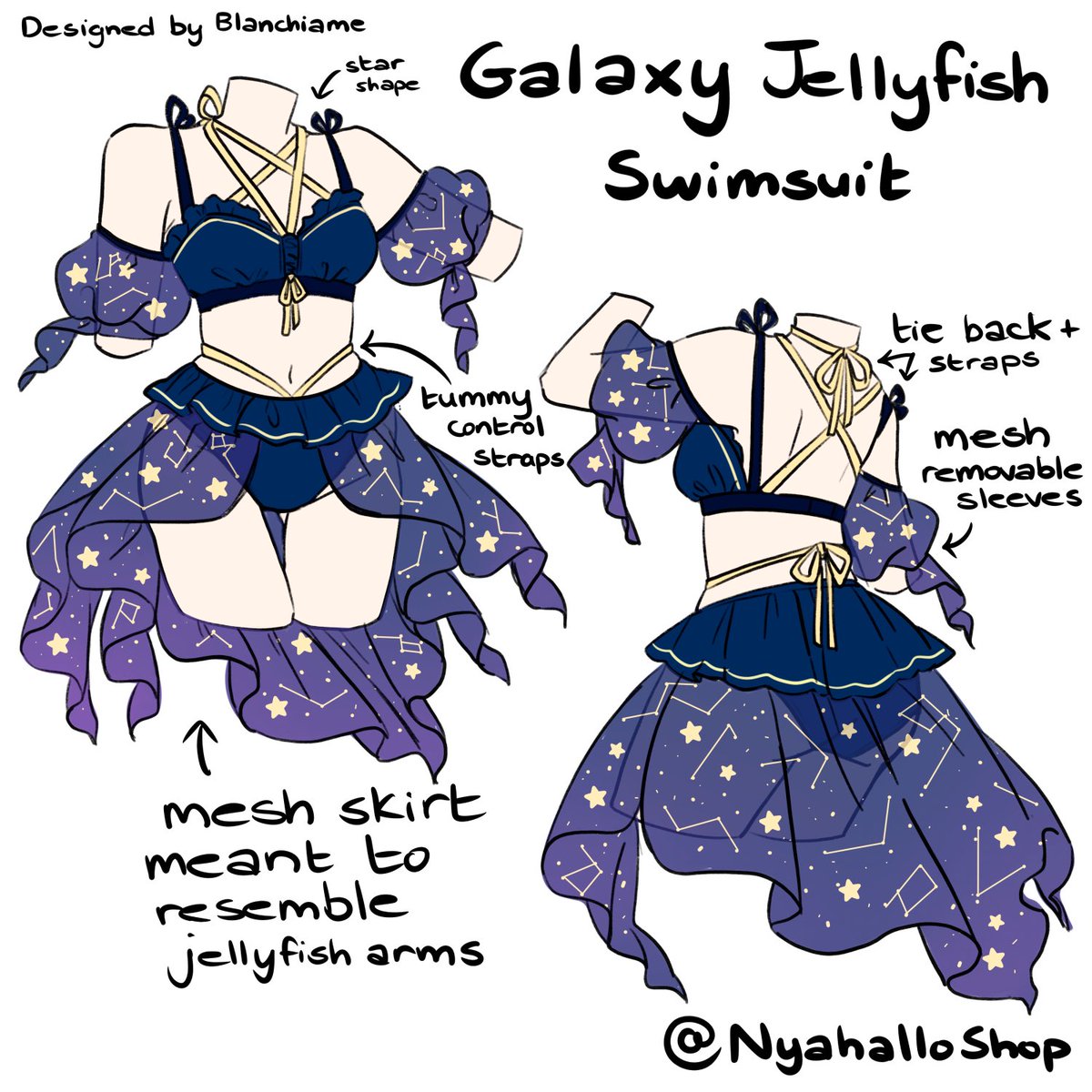 Galaxy jellyfish swimsuit 🪼