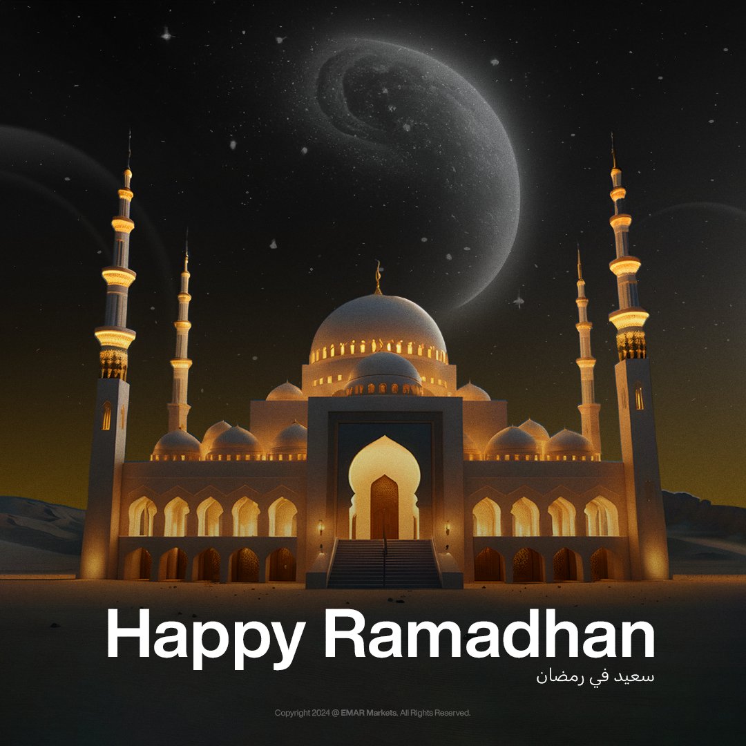 EmarMarkets's tweet photo. Ramadhan Mubarak to all those celebrating - From EMAR Markets 🌙

#Ramadan #EmarMarkets  #SecureYourWealth https://t.co/V0PFODfSGj