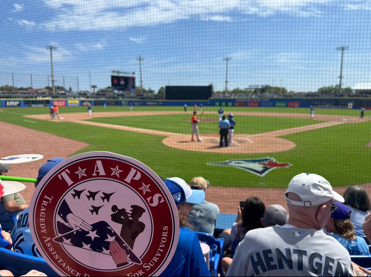 It was such a beautiful day for MLB Spring Training! Thank you so much to the @BlueJays for hosting these @TAPSorg families today at TD Ballpark and honoring their fallen heroes ⚾️❤️
