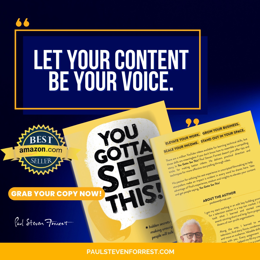 Turn your passion into profit with 'You Gotta See This!' Learn how to focus your hustle and scale your income through impactful video storytelling. 🤝

Paul Steven Forrest shares the secrets to success.

📙 Grab your blueprint: store.bookbaby.com/book/you-gotta…

#CreativeIncome #PaulSte...