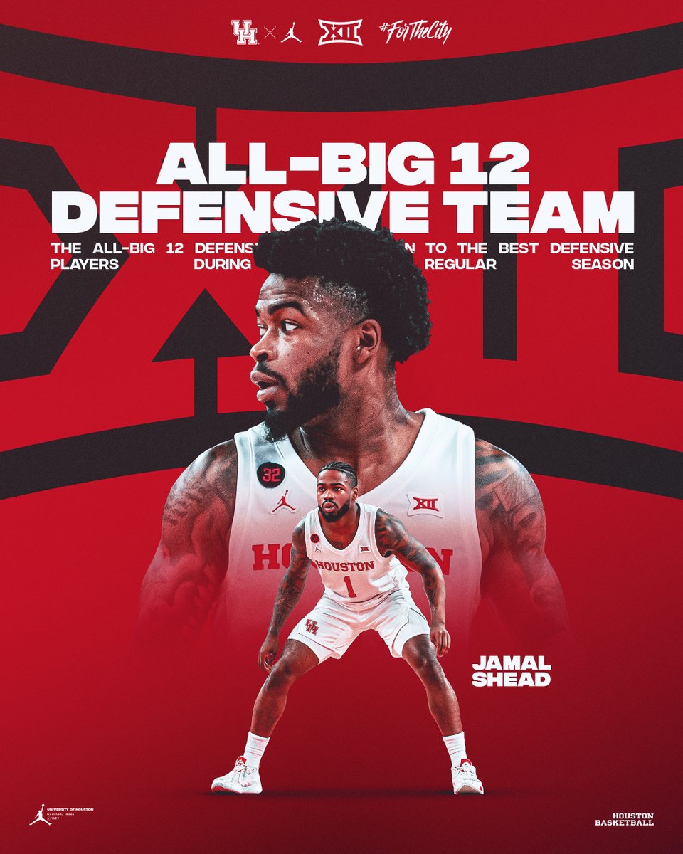 On Saturday, @UHouston fans chanted it in Fertitta Center... On Sunday, it happened... @Thejshead is 🏀 Big 12 Player of the Year 🏀 Big 12 Defensive Player of the Year 🏀 All-Big 12 First Team (unanimous) 🏀 Big 12 All-Defensive Team #ForTheCity x #GoCoogs