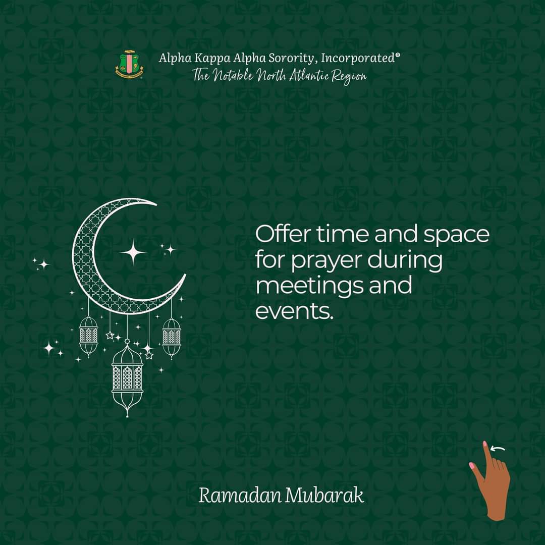 Chanty_Lyles's tweet photo. Via @AKANARegion
Embracing the spirit of Ramadan, we reflect, pray, and grow together. May this month be filled with peace, understanding, and enlightenment.
๐๐ #AKA1908 #NarFIRST #SisterlyServingYouFIRST #Ramadan https://t.co/k58nHfQbDZ