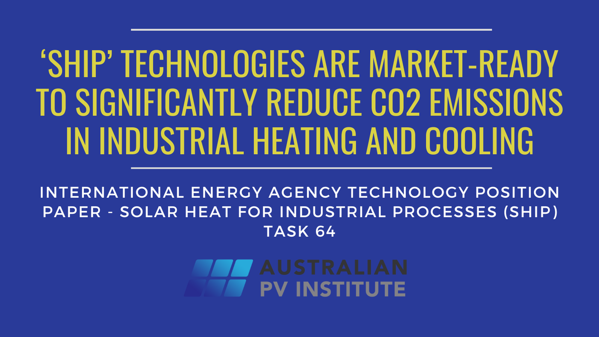 APVInstitute's tweet photo. Solar Heating for Industrial Processes (SHIP) technologies are market-ready to significantly reduce CO2 emissions in industrial heating and cooling.  

Head to the IEA SHC website to read more 👉https://t.co/aaboemmCeG

#iea #apvi #solar #solarheating #industrial https://t.co/z8lSD9Slh8
