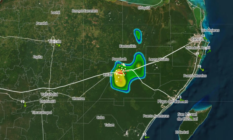 ⛈️ Surge la primera celda de tormenta de la tarde en la zona de X-Can.

Estén atentos en #Valladolid.