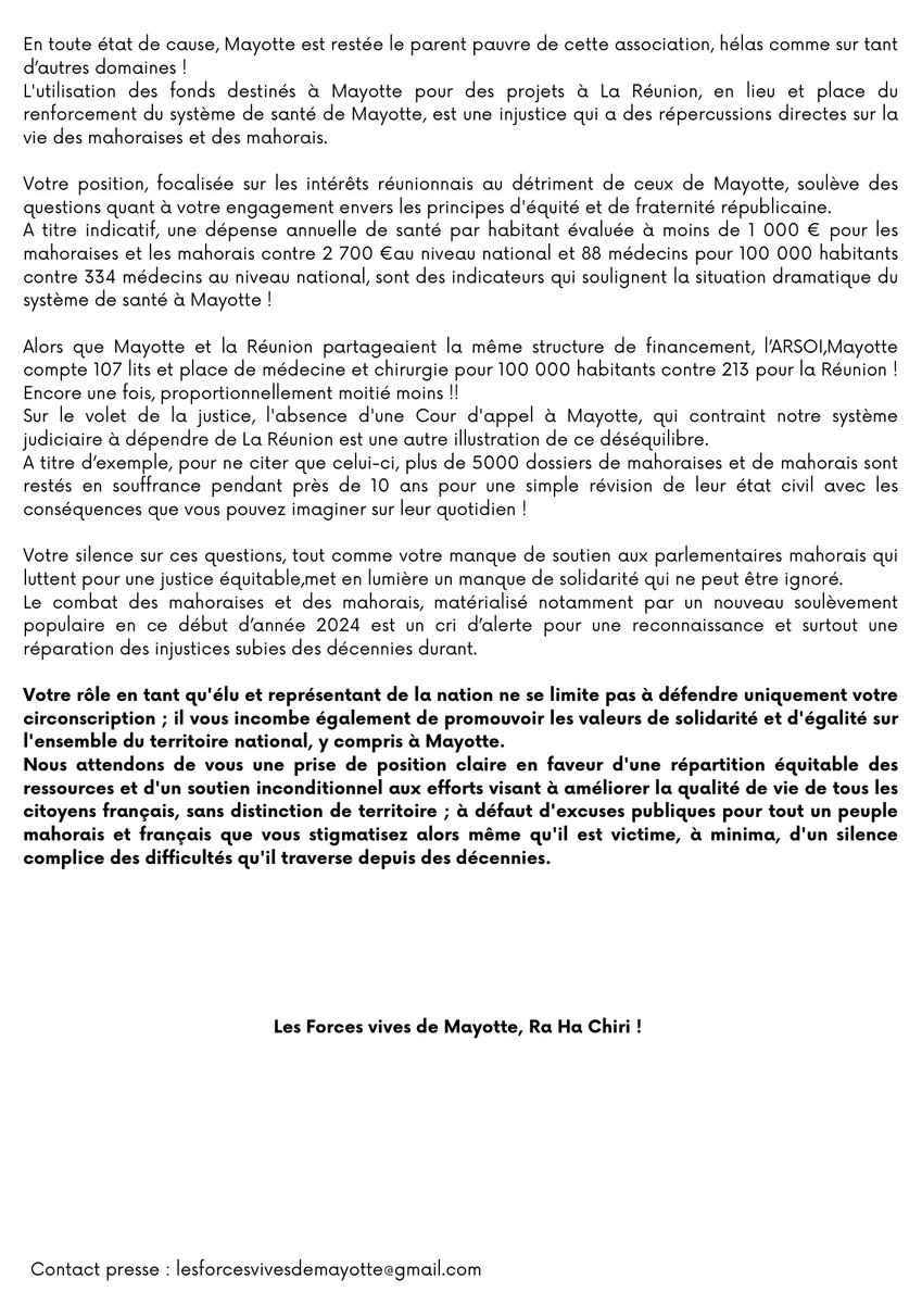 ForcesVives976's tweet photo. @DeputeRatenon nous avons un message pour vous 🫵🏼 #Mayotte #LesForcesVives https://t.co/XuA6eJkU8c