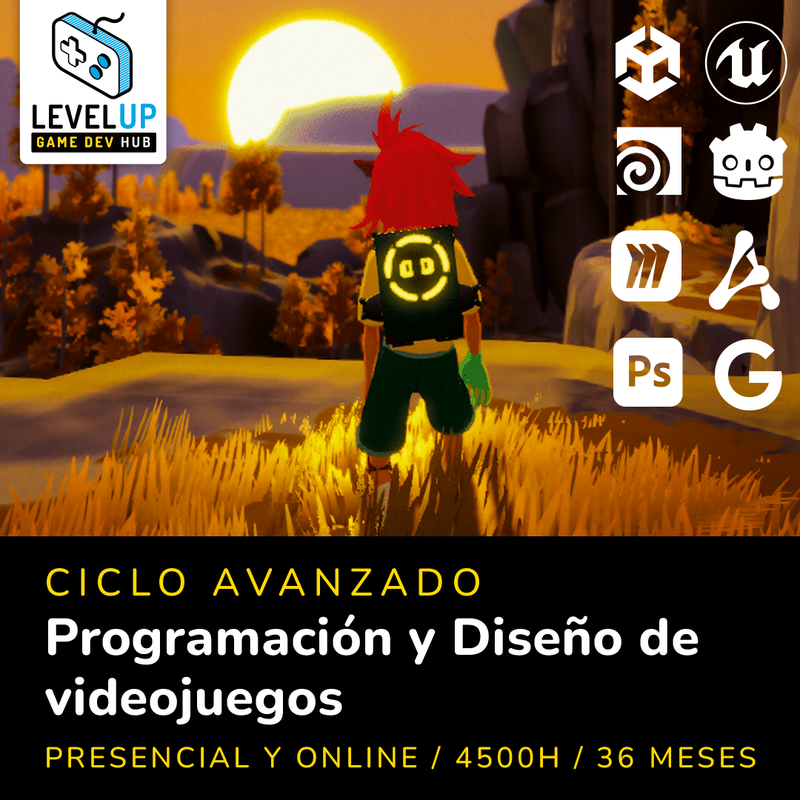 game_levelup's tweet photo. ¿Comenzamos tu camino profesional programando y diseñando juegos?

🕹️Ciclo Avanzado de Programación y Diseño de videojuegos
📝Presencial y Online / 4500 h / 3 años
📝Aprendizaje con escenarios reales
📝Colabora con proyectos de nuestra incubadora
📅Convocatoria: SEPTIEMBRE