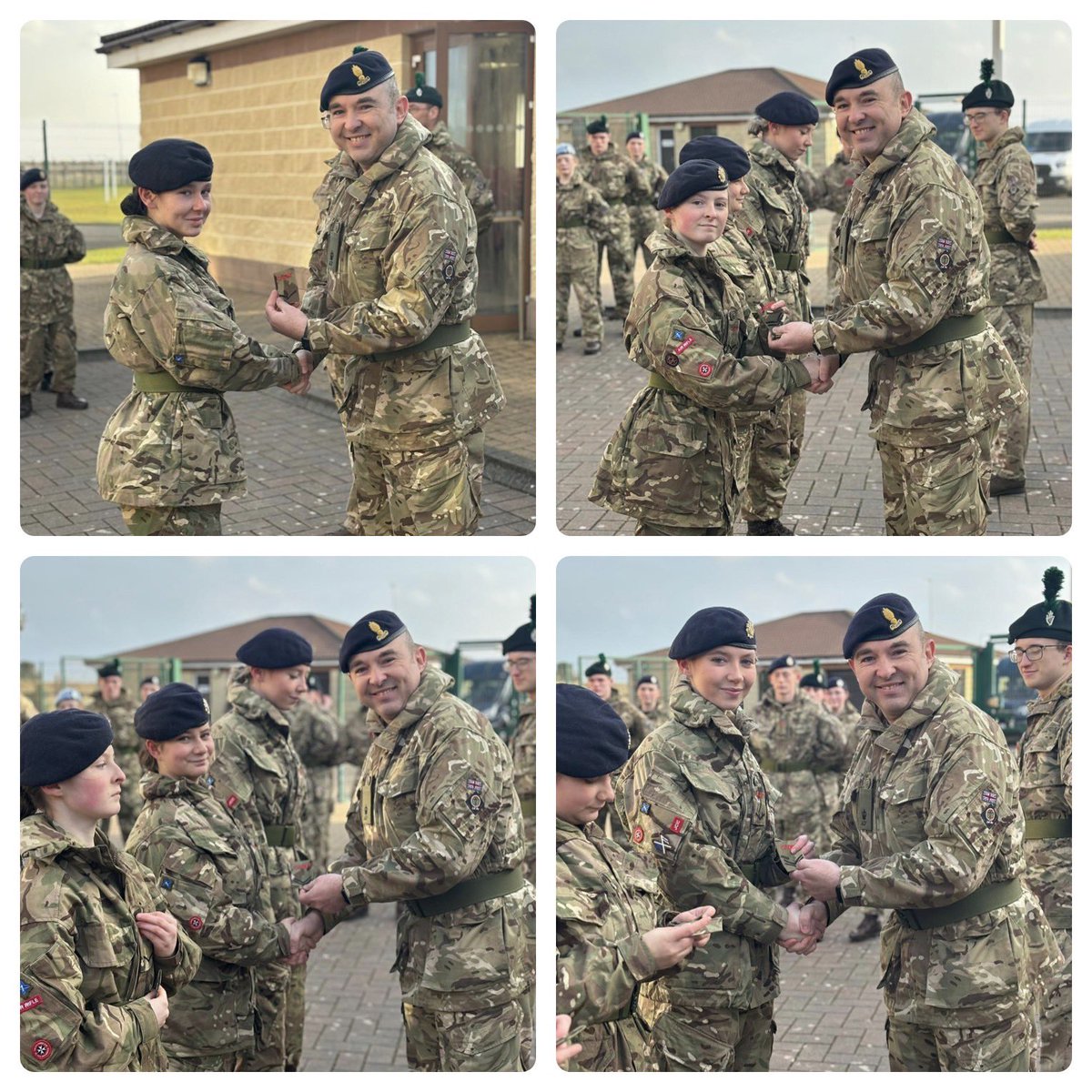 C Company kicked their weekend off with a flourish of awards. Promotions for Cdt McIlvenna to Lance Corporal, promotion to Corporal for L/Cpl Douglas, L/Cpl Law and L/Cpl Hamill. #cadets1ni @Clint__Riley @RFCANI @1NIACFENGAGE @cf_hmindsni @ALieutenancy